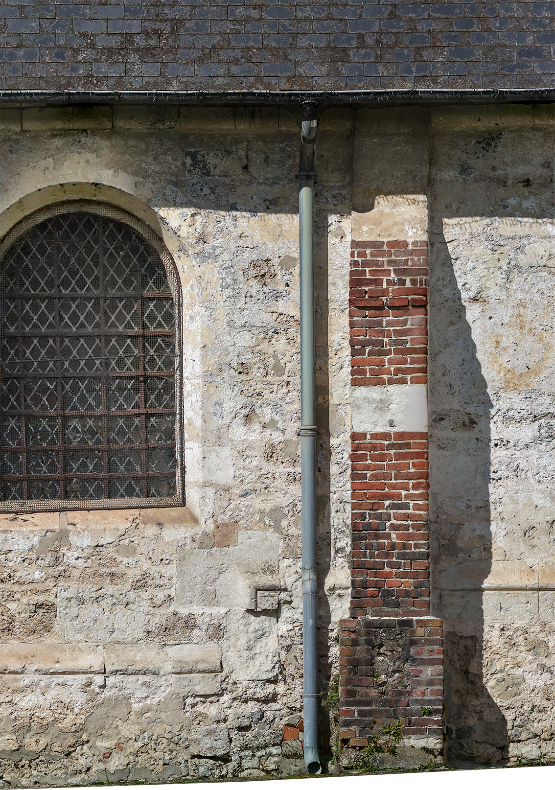 Orthophotographie de façade issue du relevé photogrammétrique de l'église Saint-Martin d'Ouilly-du-Houley